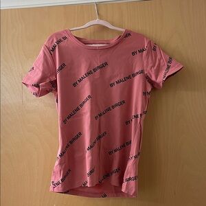 By Malene Birger Rose-Pink Logo-Print Short Sleeve Tee